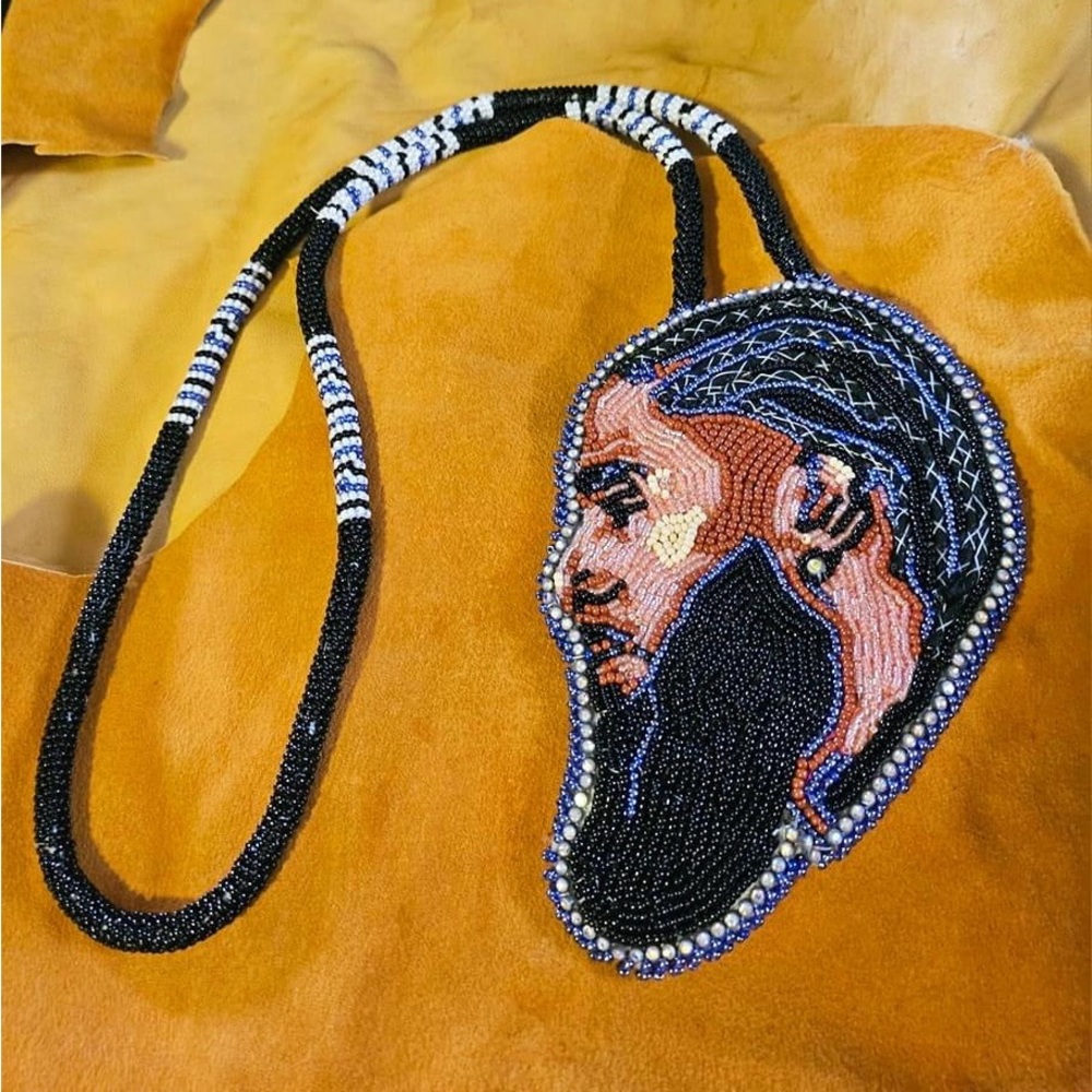 Native Nipsey Hussle beaded medallion